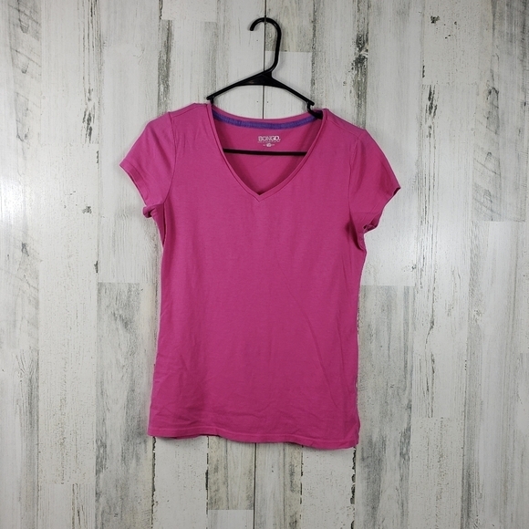 bongo pink short sleeve v-neck t-shirt women's size large - Picture 7 of 7